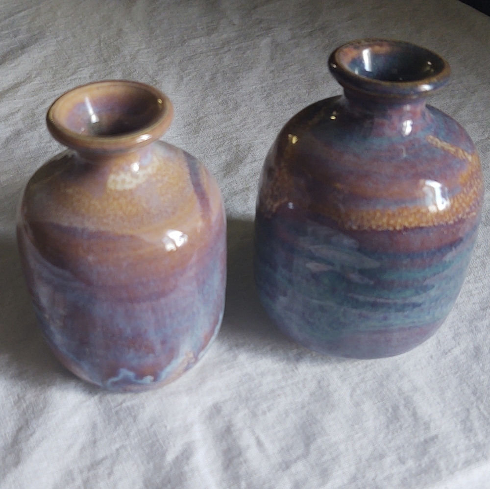 Flower Vase Set 2 Small F. Howell Handcrafted In Mud In Your Eye Our Stu…